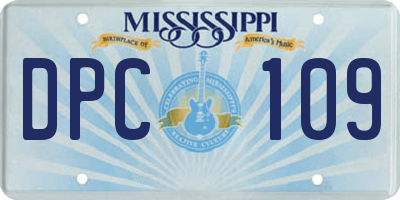 MS license plate DPC109