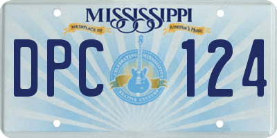 MS license plate DPC124