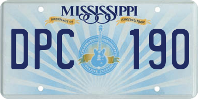MS license plate DPC190
