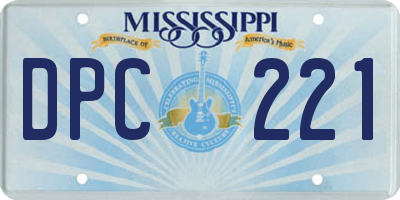 MS license plate DPC221