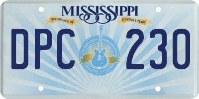 MS license plate DPC230
