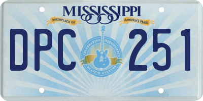 MS license plate DPC251