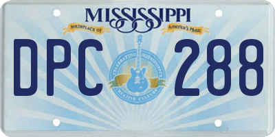 MS license plate DPC288