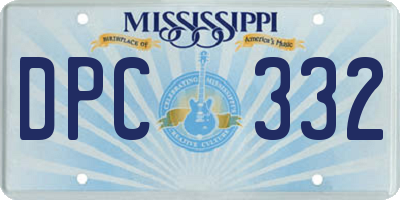 MS license plate DPC332