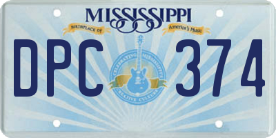 MS license plate DPC374