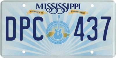 MS license plate DPC437
