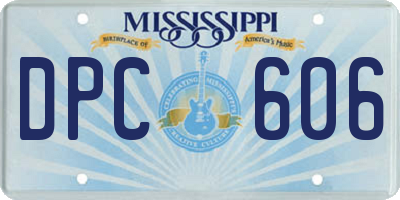 MS license plate DPC606