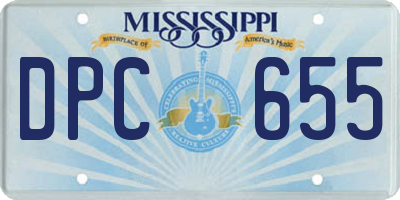 MS license plate DPC655