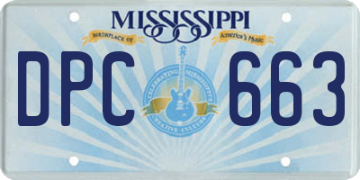 MS license plate DPC663