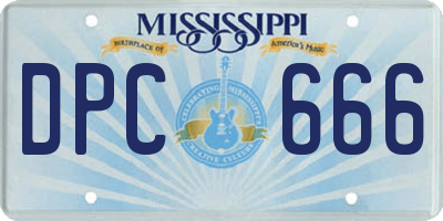 MS license plate DPC666