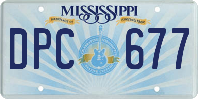 MS license plate DPC677