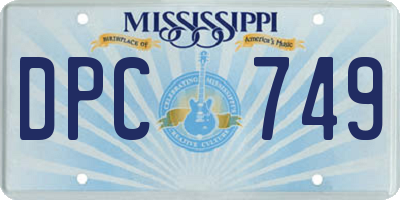 MS license plate DPC749