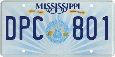 MS license plate DPC801