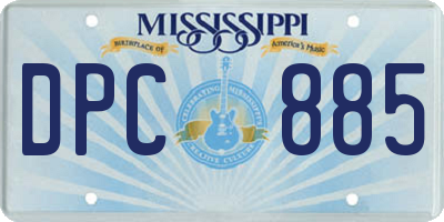 MS license plate DPC885