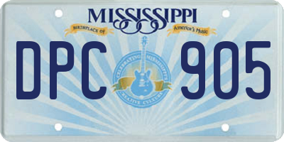 MS license plate DPC905