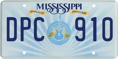 MS license plate DPC910