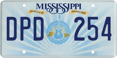 MS license plate DPD254