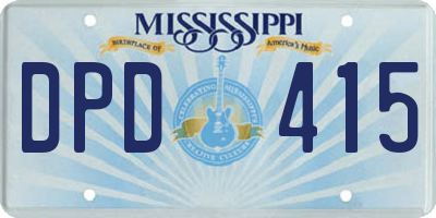 MS license plate DPD415