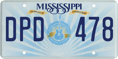 MS license plate DPD478