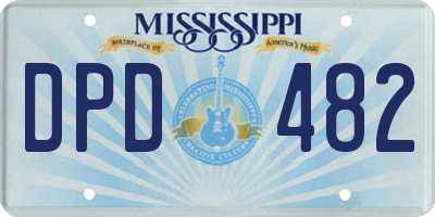 MS license plate DPD482