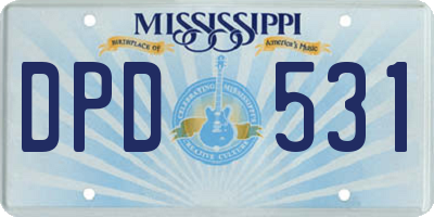 MS license plate DPD531