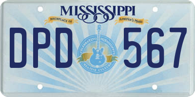 MS license plate DPD567