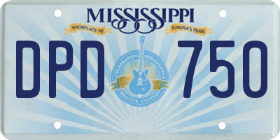 MS license plate DPD750