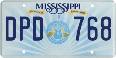 MS license plate DPD768