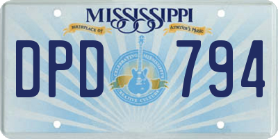 MS license plate DPD794