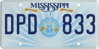MS license plate DPD833