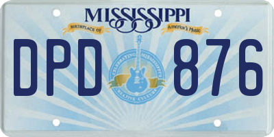 MS license plate DPD876