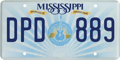 MS license plate DPD889