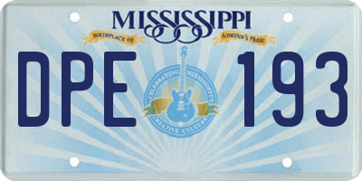 MS license plate DPE193