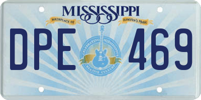 MS license plate DPE469