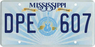 MS license plate DPE607