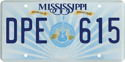MS license plate DPE615