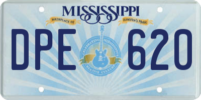 MS license plate DPE620