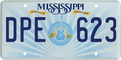 MS license plate DPE623