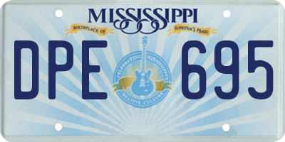 MS license plate DPE695