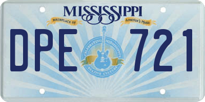 MS license plate DPE721