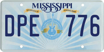 MS license plate DPE776