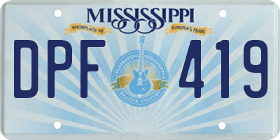 MS license plate DPF419