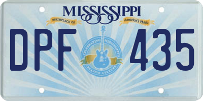 MS license plate DPF435