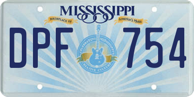 MS license plate DPF754