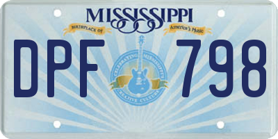 MS license plate DPF798