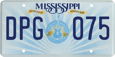 MS license plate DPG075