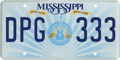 MS license plate DPG333