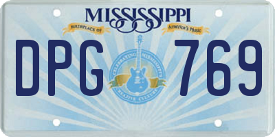 MS license plate DPG769