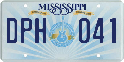MS license plate DPH041