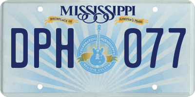 MS license plate DPH077